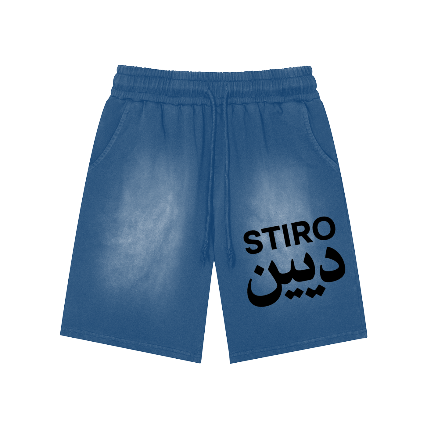 Stiro Rectangle Patch Monkey Washed Shorts