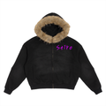 Stiro Sun Fade Boxy Detachable Fur Hoodie