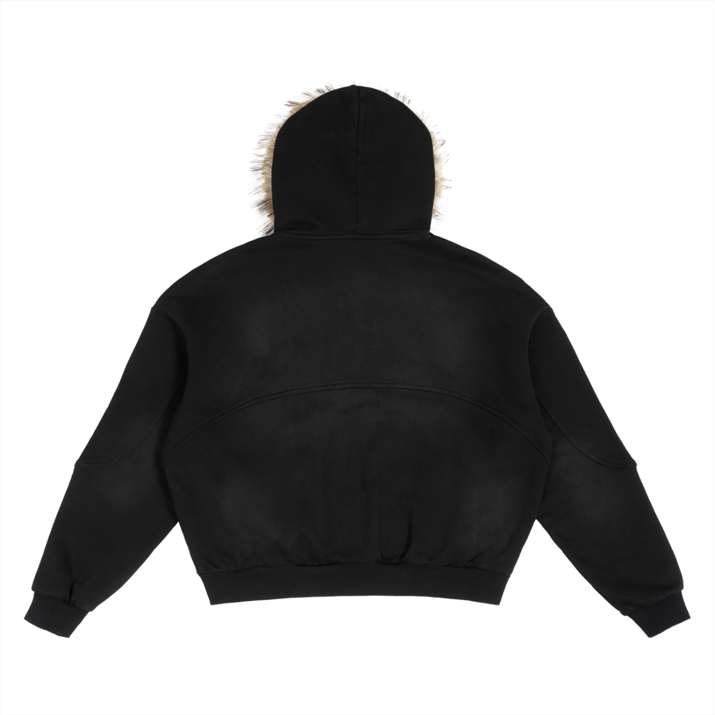 Stiro Sun Fade Boxy Detachable Fur Hoodie