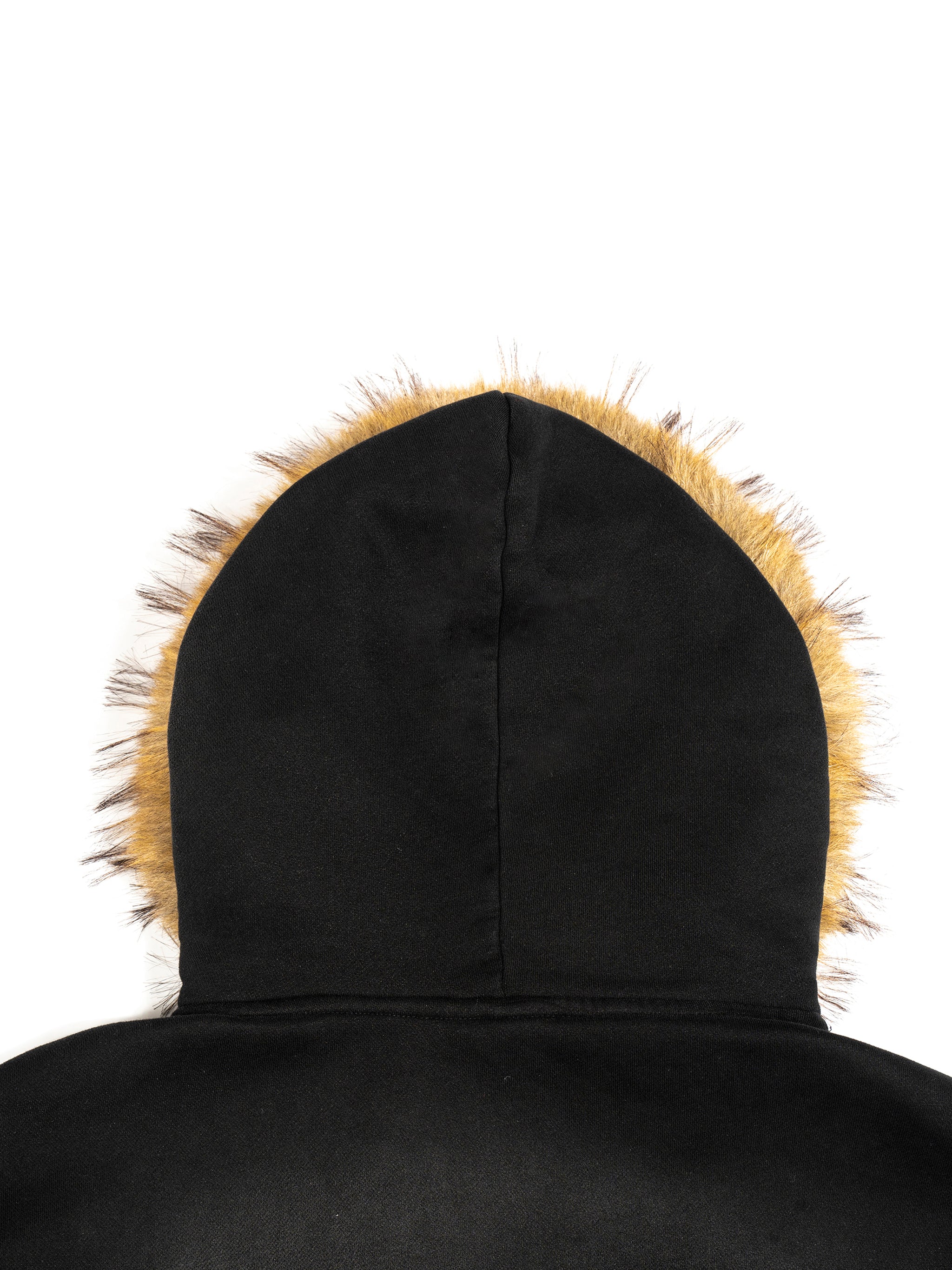 Stiro Sun Fade Boxy Detachable Fur Hoodie
